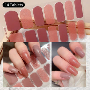 14 Strips Gel Nail Strips Full Cover Nail Stickers Nail Sticker No Brand 07