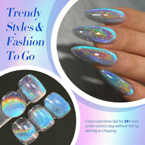 Iridescent Glass Cat Magnetic Gel Blue 15ml Gel Nail Polish BORN PRETTY