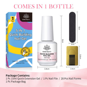 3pcs Set Baby Pink Quick Building Nail Gel Kit Gel Nail Polish BORN PRETTY