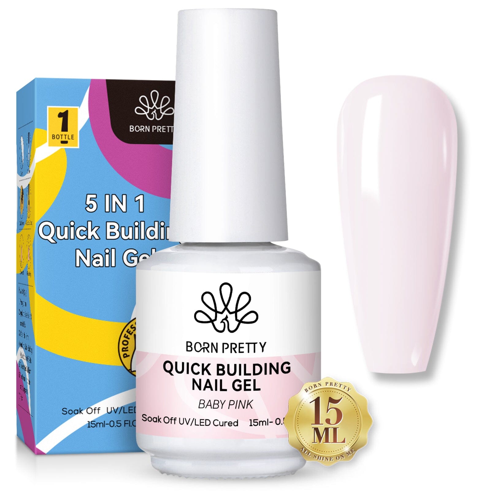 3pcs Set Baby Pink Quick Building Nail Gel Kit Gel Nail Polish BORN PRETTY