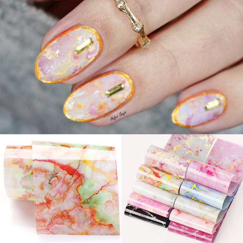 10pcs Marble Nail Foil Stickers DIY Nails BORN PRETTY