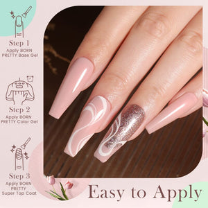 Silky White Series Gel Polish 10ml Black Gel Nail Polish BORN PRETTY