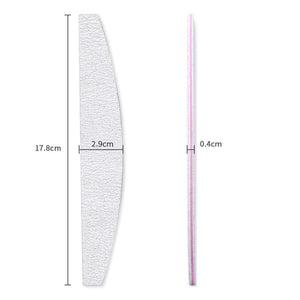 5pcs White Curved Nail File 100/180 Nail Tools BORN PRETTY