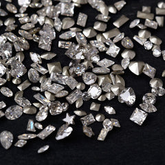 50pcs Silver Mixed Shape Flat Bottom Nail Rhinestones Nail Decoration BORN PRETTY