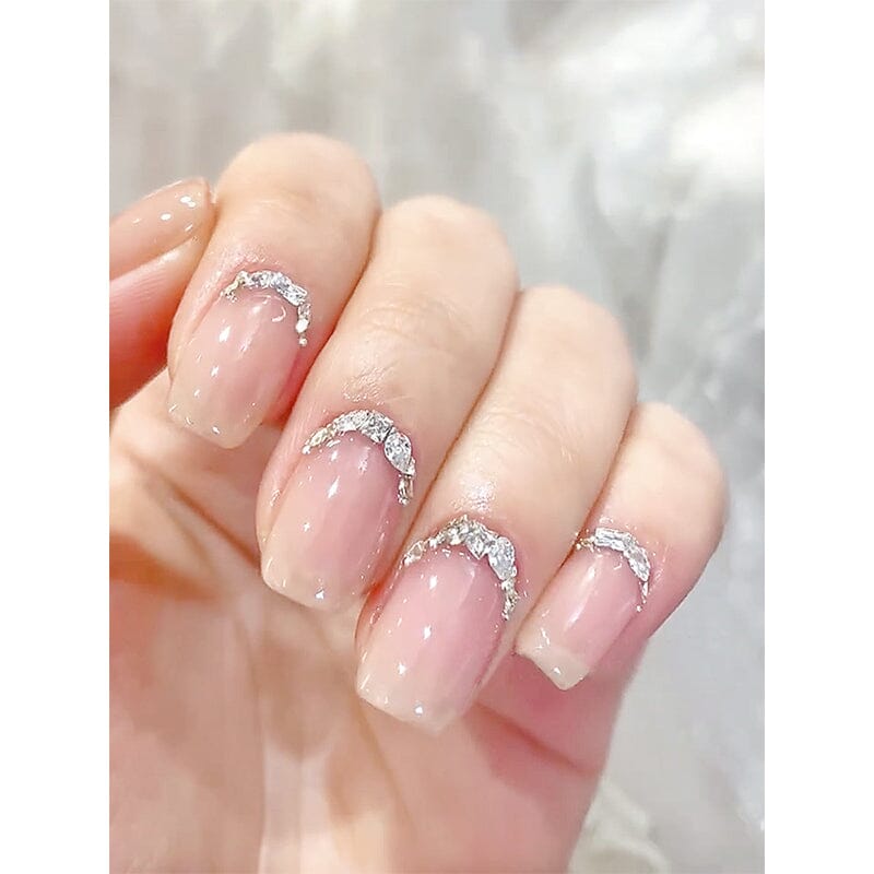 50pcs Silver Mixed Shape Flat Bottom Nail Rhinestones Nail Decoration BORN PRETTY