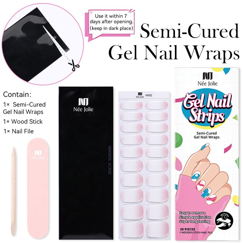 Semi Cured Gel Nail Wraps NEE JOLIE Set