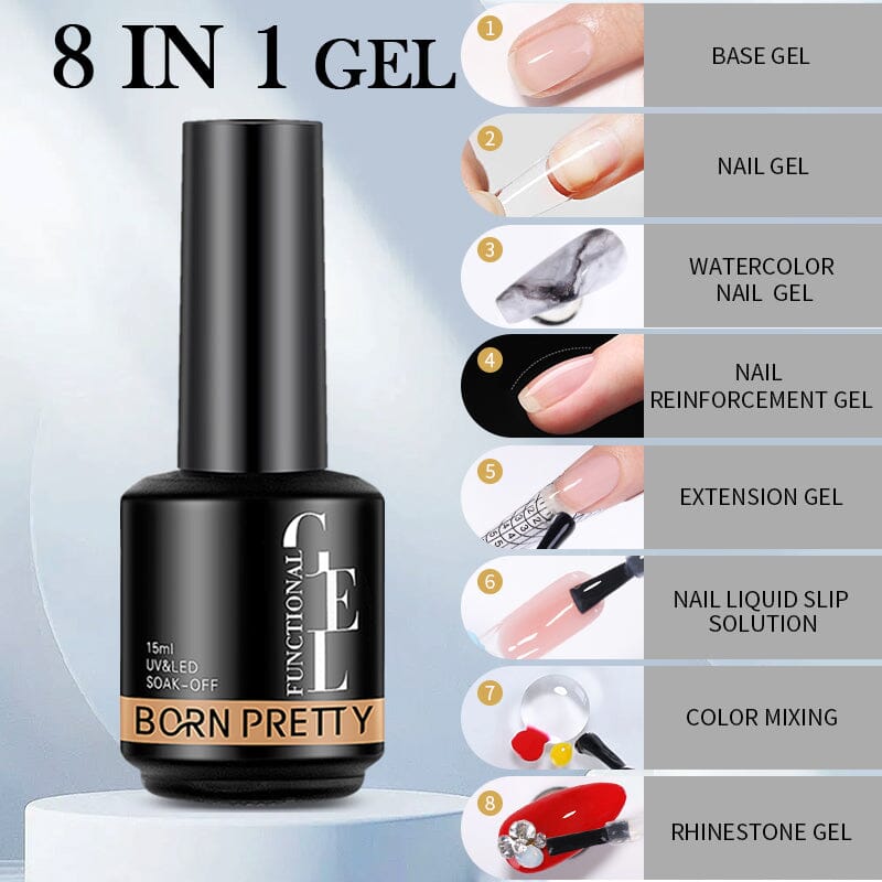 8 in 1 Nail Glue Gel 15ml Gel Nail Polish BORN PRETTY
