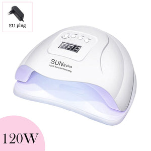White 120W European Type Plug UV/LED Nail Lamp Tools & Accessories No Brand