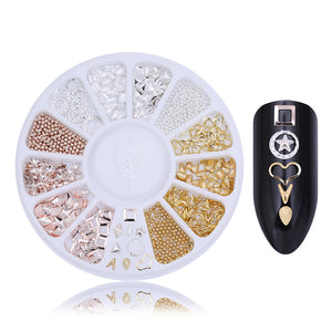 12 Size Different Metal 3D Nail Wheel Decoration DIY Nails BORN PRETTY