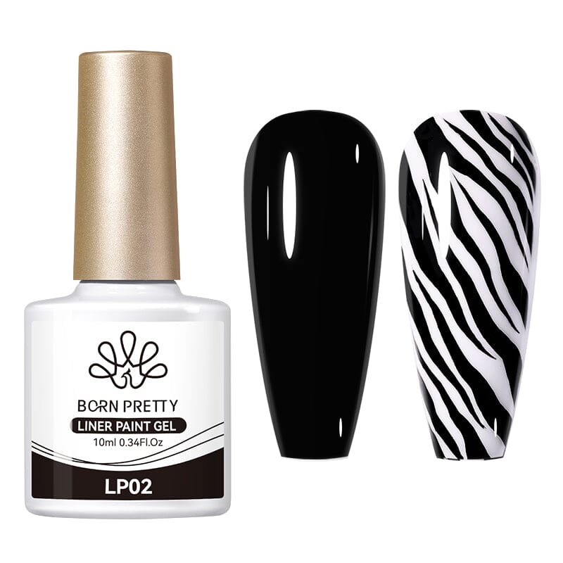 Black Liner Paint Gel 10ml LP02 Gel Nail Polish BORN PRETTY 