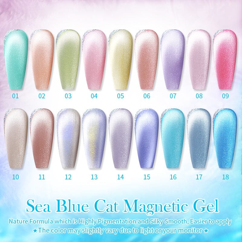 Sea Blue Cat Magnetic Gel 10ml Gel Nail Polish BORN PRETTY 