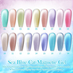 Sea Blue Cat Magnetic Gel 10ml Gel Nail Polish BORN PRETTY 