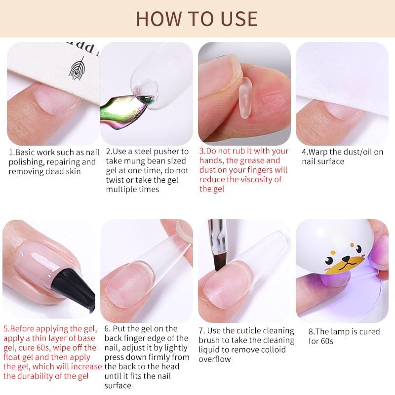 Transparent Solid Nail Tips Gel 5g Tools & Accessories BORN PRETTY 