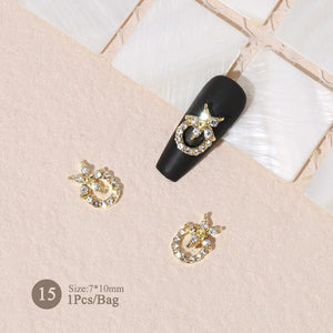 Silver Gold Bowknot Butterfly Rhinestones 3D Nail Decoration Nail Decoration BORN PRETTY 15 