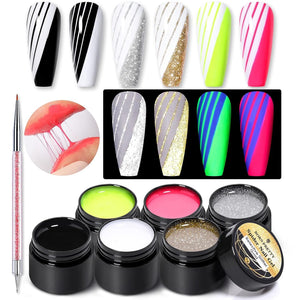 [US ONLY] 6pcs Spider Drawing Nail Gel Set US ONLY BORN PRETTY 