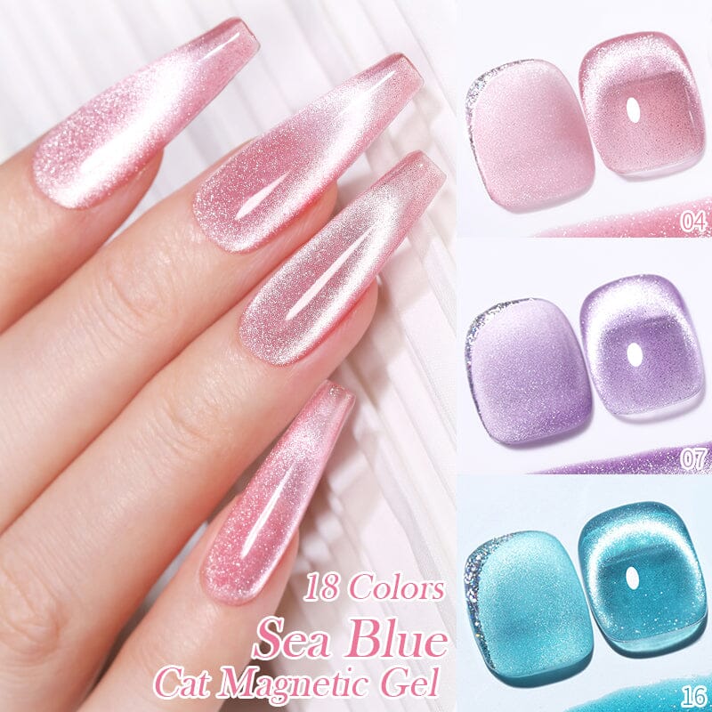 Sea Blue Cat Magnetic Gel 10ml Gel Nail Polish BORN PRETTY 