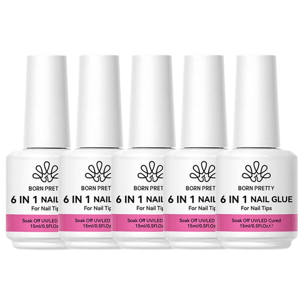 5pcs 6 in 1 Nail Glue Gel Polish 15ml Gel Nail Polish BORN PRETTY 