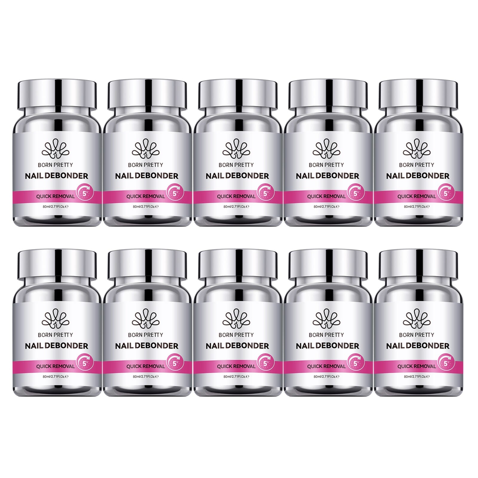 Press On Nail Debonder 80ml Nail Tips BORN PRETTY 10 Bottes (20% off) 