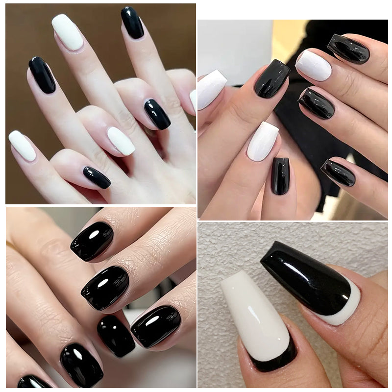 2 Colors 1 Step Gel Polish Set Black& White 15ml