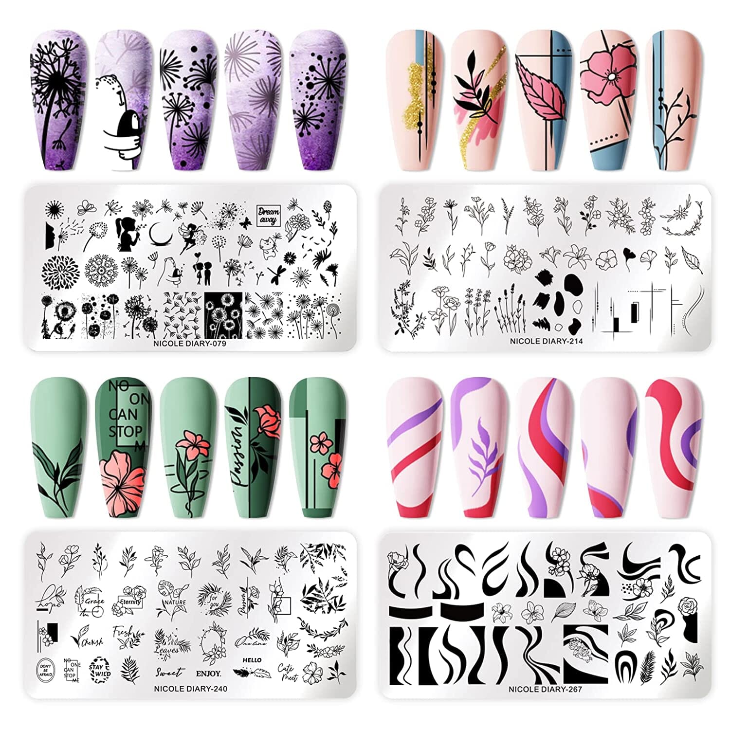 [US ONLY] 8Pcs Stamping Templates Set Stamping Nail BORN PRETTY 