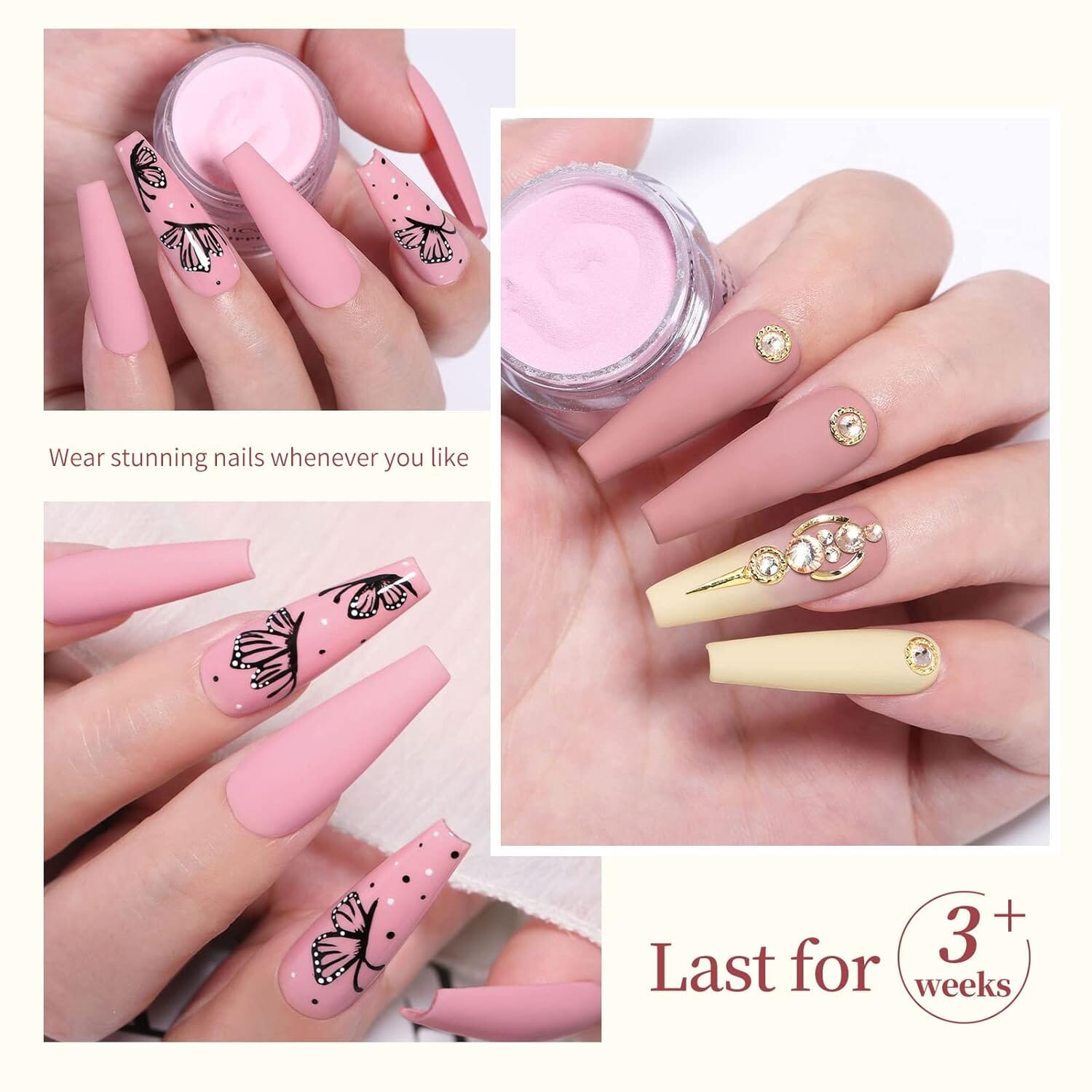 [US ONLY] 20 Colors Dipping Nail Powder Starter Kit with Base&Top, Activator, Brush Saver Nail Powder NICOLE DIARY 