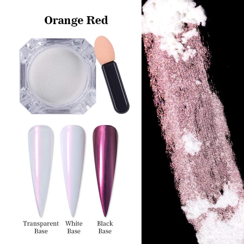 Pearly Shell Nail Powder Nail Powder BORN PRETTY Orange Red 