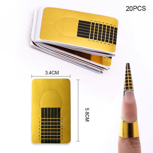 20pcs Gold Extension Nail Forms Tools & Accessories BORN PRETTY 