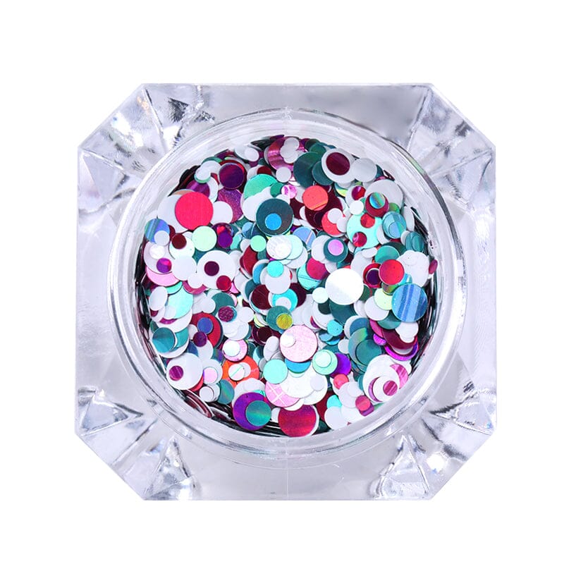 Round Mixed Colors Glitter Sequins P08 Nail Art No Brand 