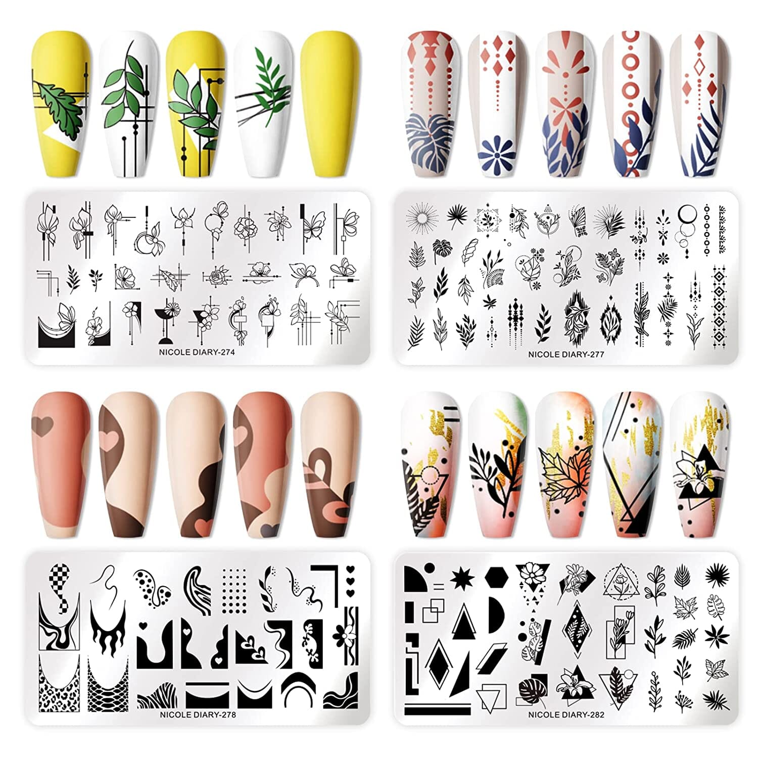 [US ONLY] 8Pcs Stamping Templates Set Stamping Nail BORN PRETTY 