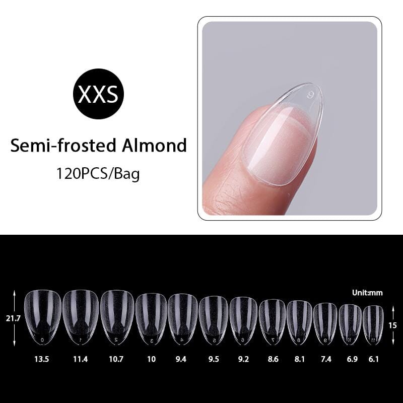 120pcs Semi-frosted Almond Nail Tips Nail Tools BORN PRETTY 