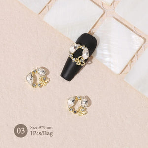 Silver Gold Bowknot Butterfly Rhinestones 3D Nail Decoration Nail Decoration BORN PRETTY 03 