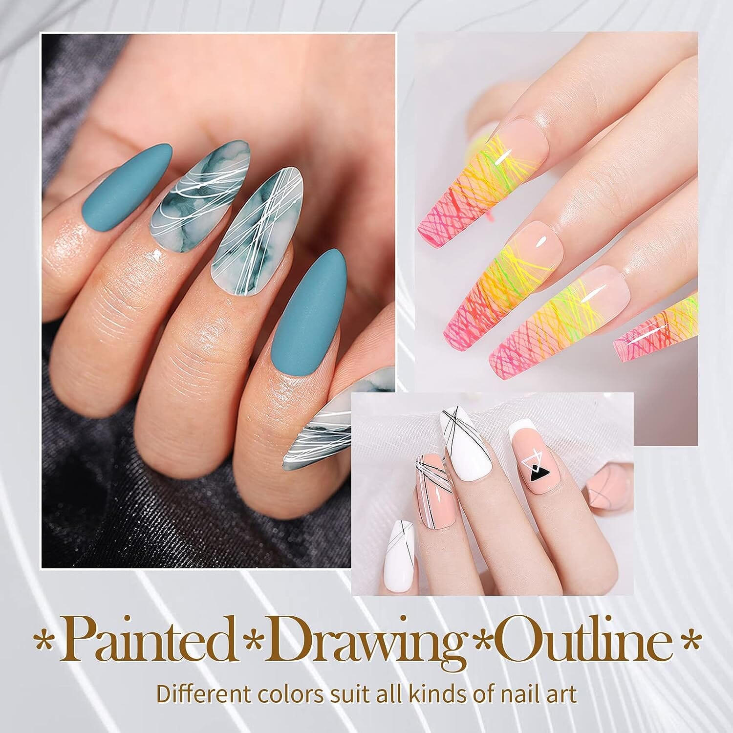 [US ONLY] 6pcs Spider Drawing Nail Gel Set US ONLY BORN PRETTY 