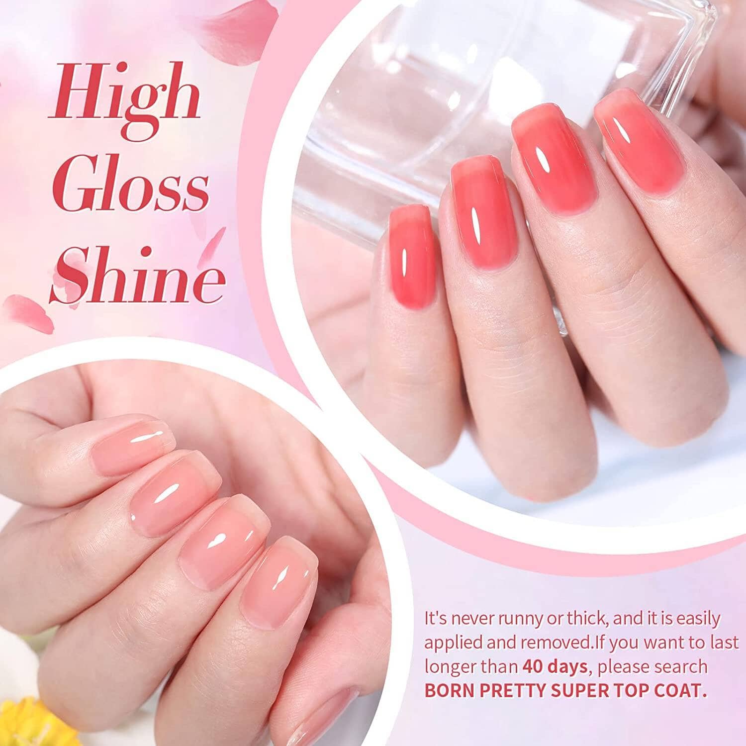6 Colors Jelly Rose Series Gel Polish Set 7ml Gel Nail Polish BORN PRETTY 