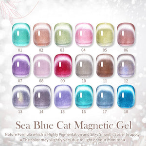 Sea Blue Cat Magnetic Gel 10ml Gel Nail Polish BORN PRETTY 