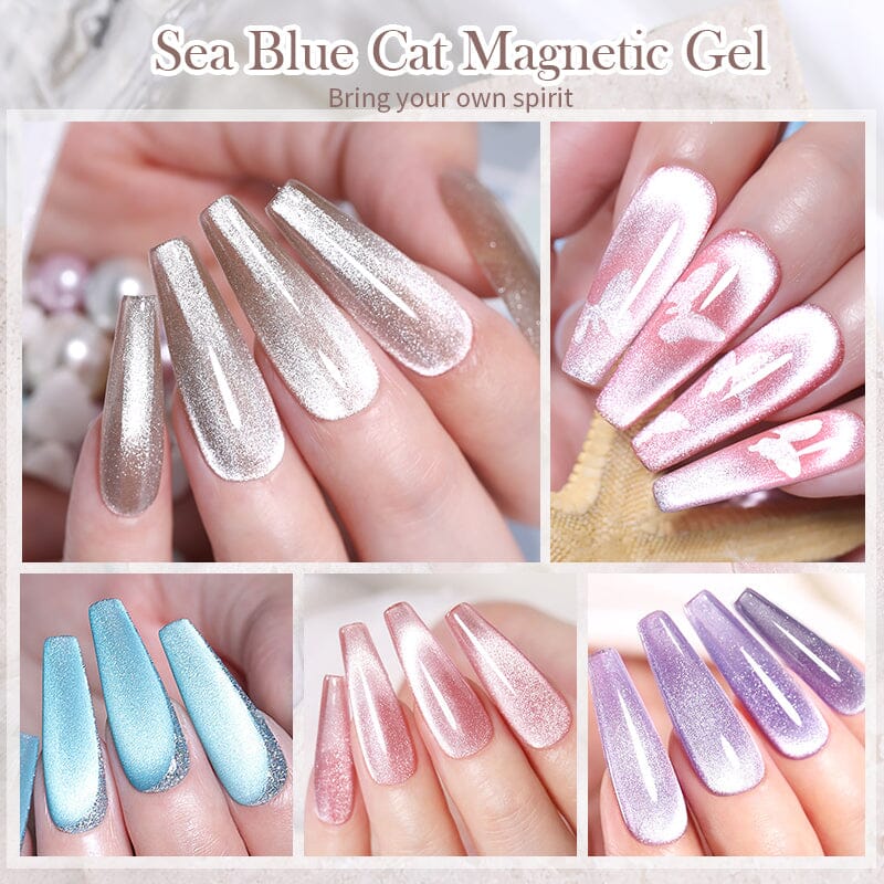 Sea Blue Cat Magnetic Gel 10ml Gel Nail Polish BORN PRETTY 