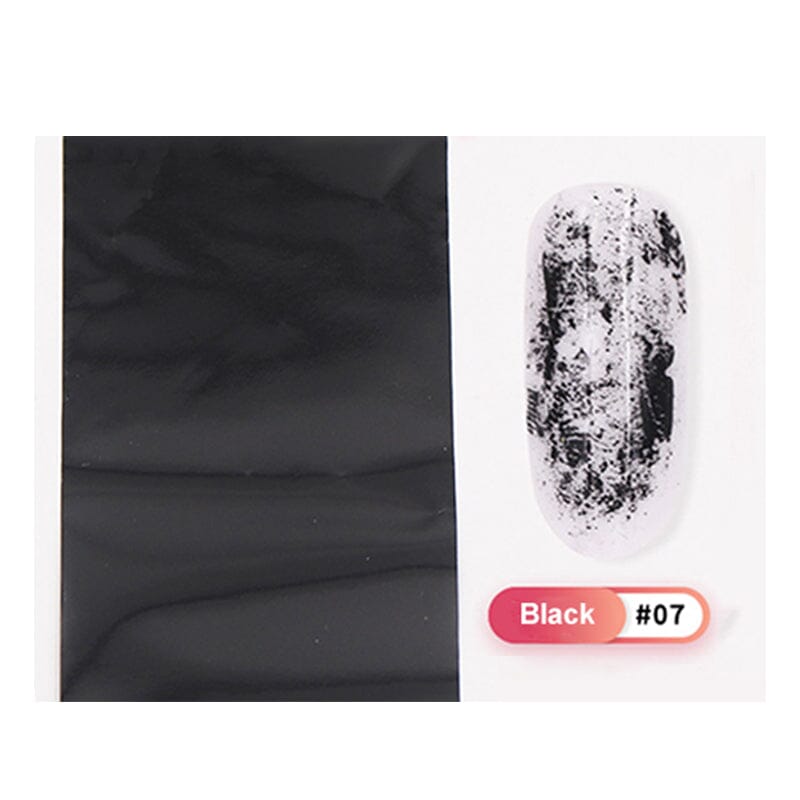 Black #07 Nail Foil Transfer Sticker Nail Art No Brand 