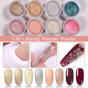 3 in 1 Polymer Powder Dipping Carving Extension Acrylic Powder ADP26 10ml Nail Powder BORN PRETTY 