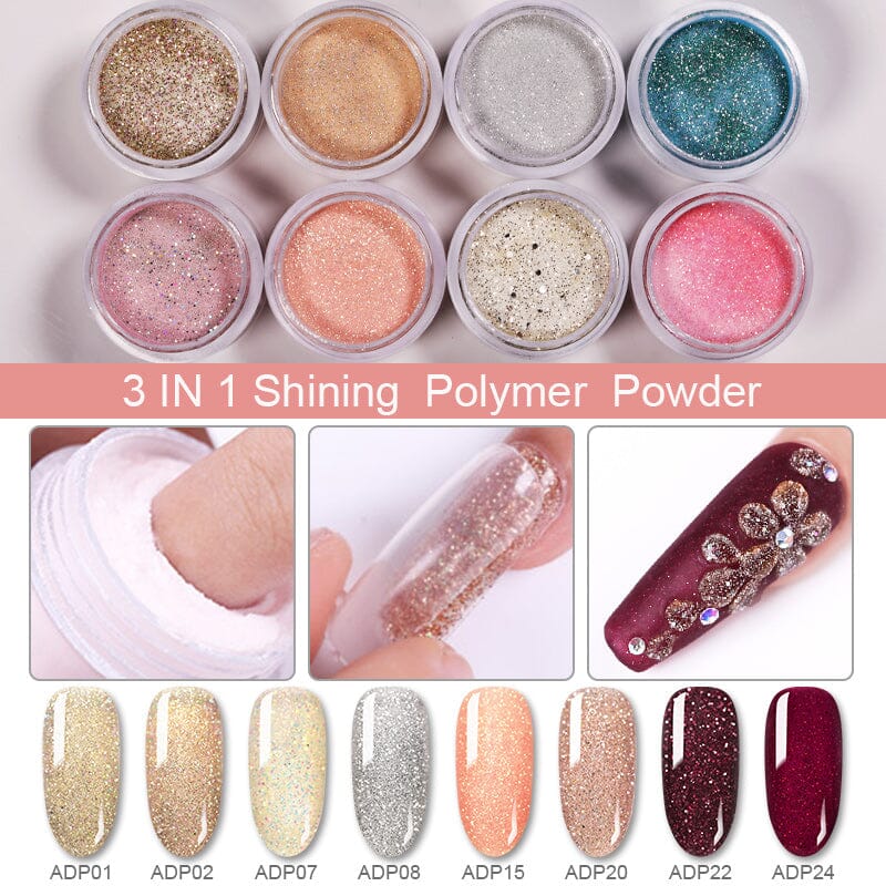3 in 1 Polymer Powder Dipping Carving Extension Acrylic Powder ADP26 10ml Nail Powder BORN PRETTY 
