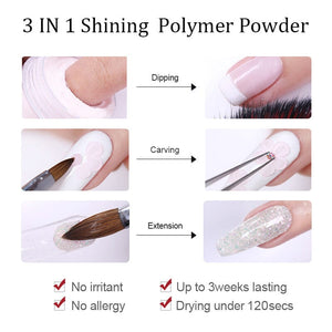 3 in 1 Polymer Powder Dipping Carving Extension Acrylic Powder ADP26 10ml Nail Powder BORN PRETTY 