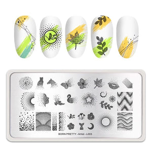 Rectangle Nail Stamping Plates Stamping Nail BORN PRETTY 