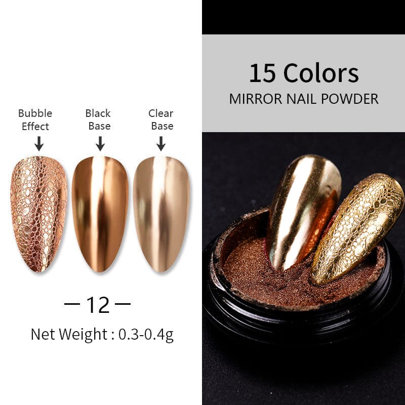 Metallic Mirror Effect Chrome Nail Powder Nail Powder BORN PRETTY 12 
