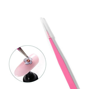 Pink Straight Nail Tweezers with Silicone Head Tools & Accessories No Brand 