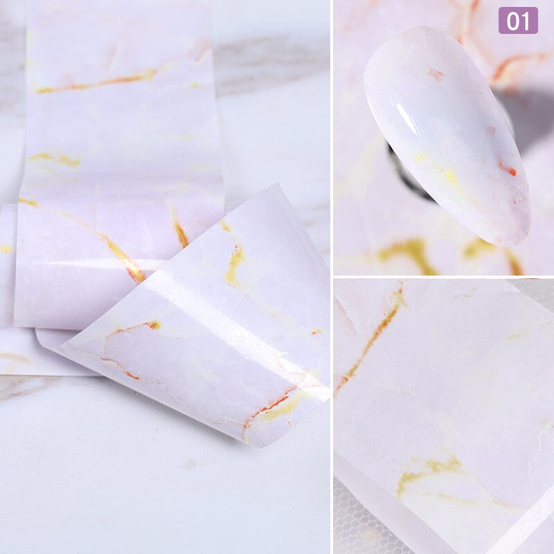 Watercolor Marble #01 Nail Foil Transfer Sticker Nail Art No Brand 
