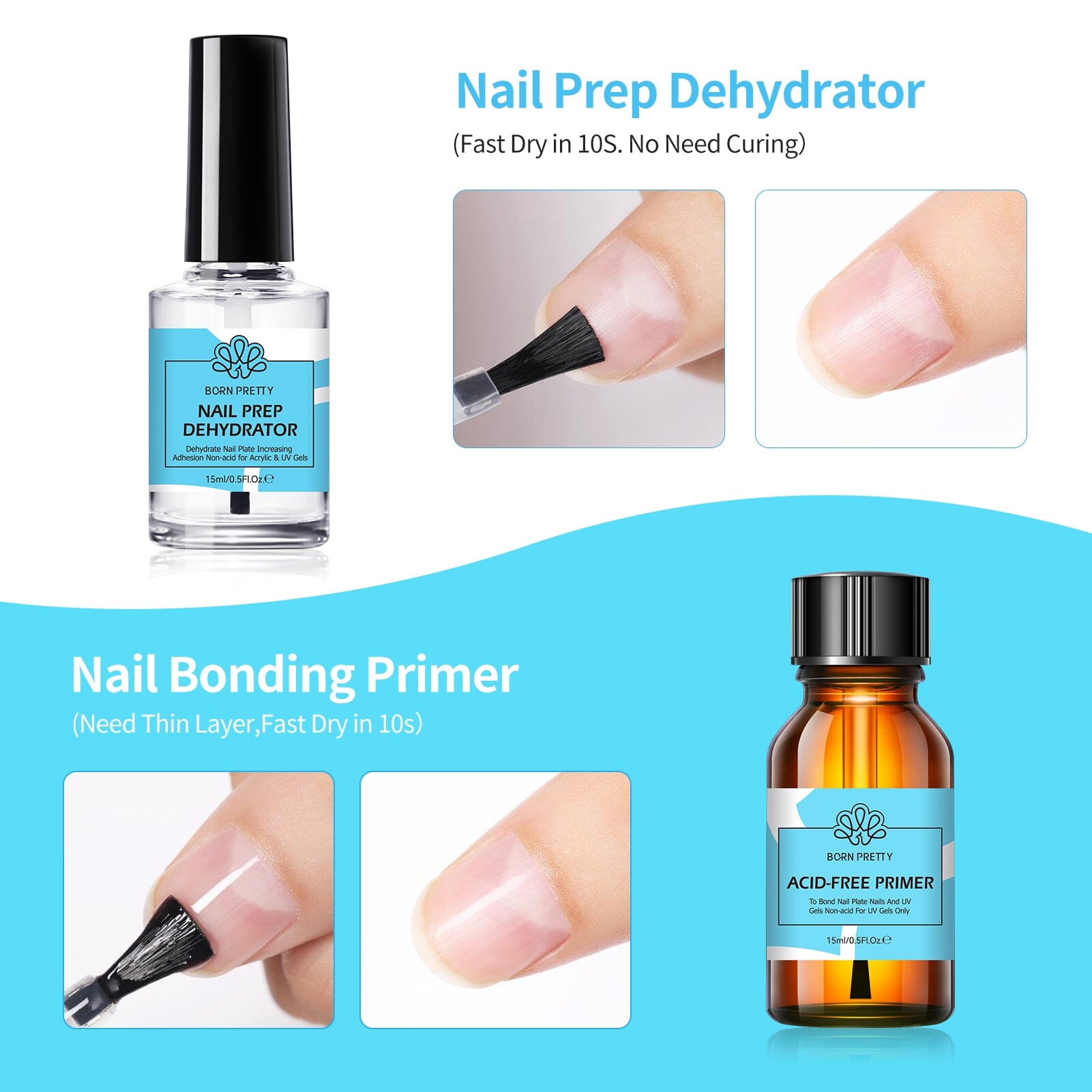 Acid-Free Nail Primer 15ml Nail Care BORN PRETTY 