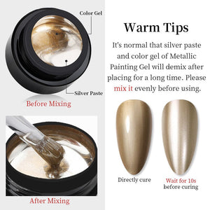3 Colors Metallic Drawing Gel 5ml Gel Nail Polish BORN PRETTY 