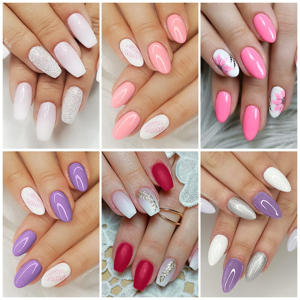 [US ONLY] 6 Colors White Pink Dipping Nail Powder Set #02 25g 0.88Fl.Oz Nail Powder NICOLE DIARY 