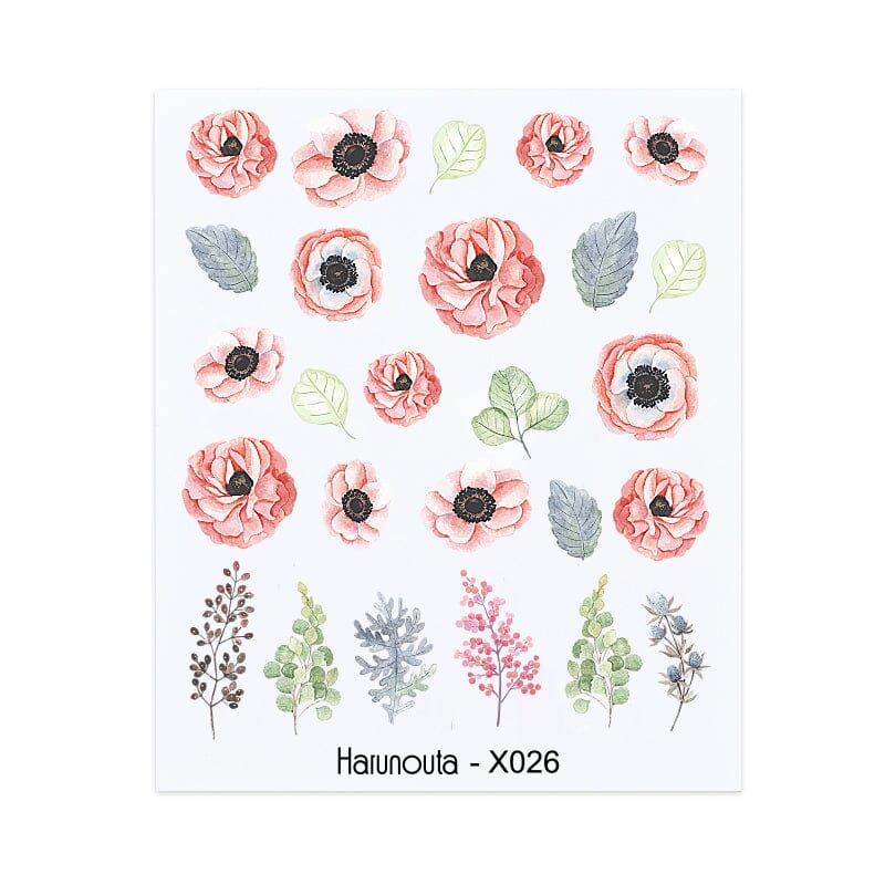 Water Decals Nail Sticker X026 Nail Sticker Harunouta 