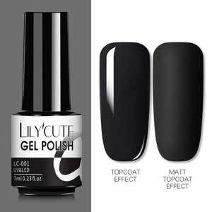 Color Gel Polish Black LC-001 7ml Clearance LILYCUTE 