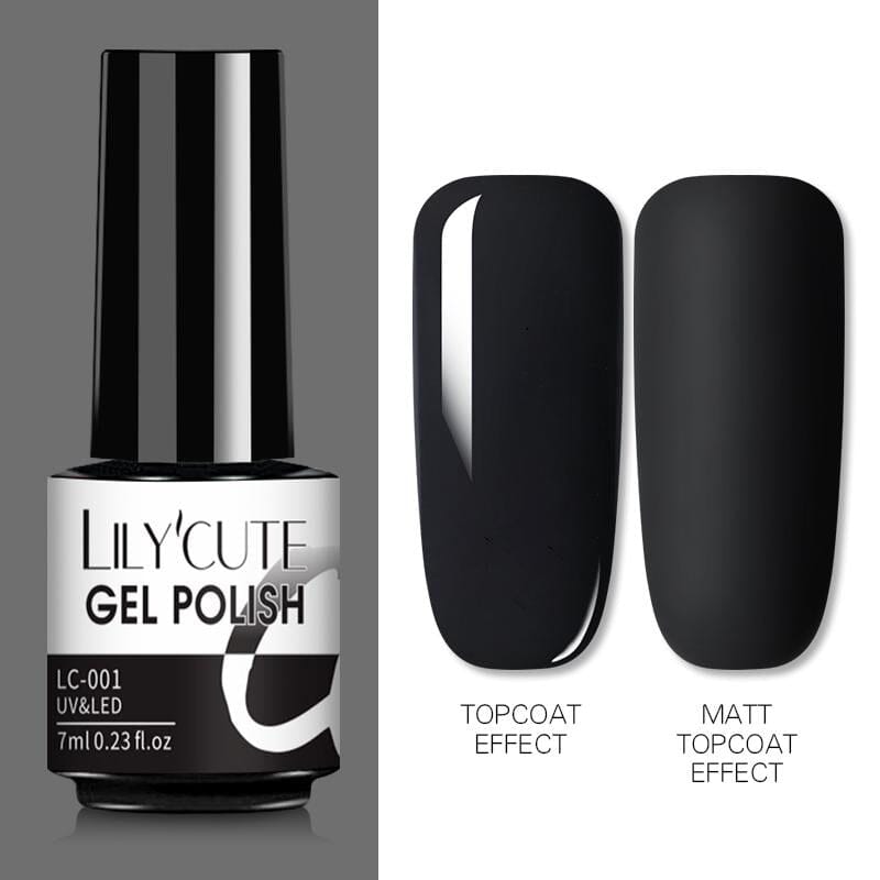 Color Gel Polish Black LC-001 7ml Clearance LILYCUTE 