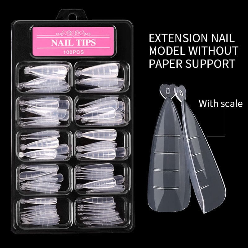 100pcs Mold Tips for Extension Nails (With Scale) Extension Nail Gel No Brand 